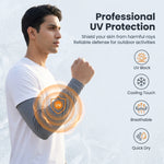 PALAY® Men Sun Protection Arm Sleeves 4 Pairs Ice Silk