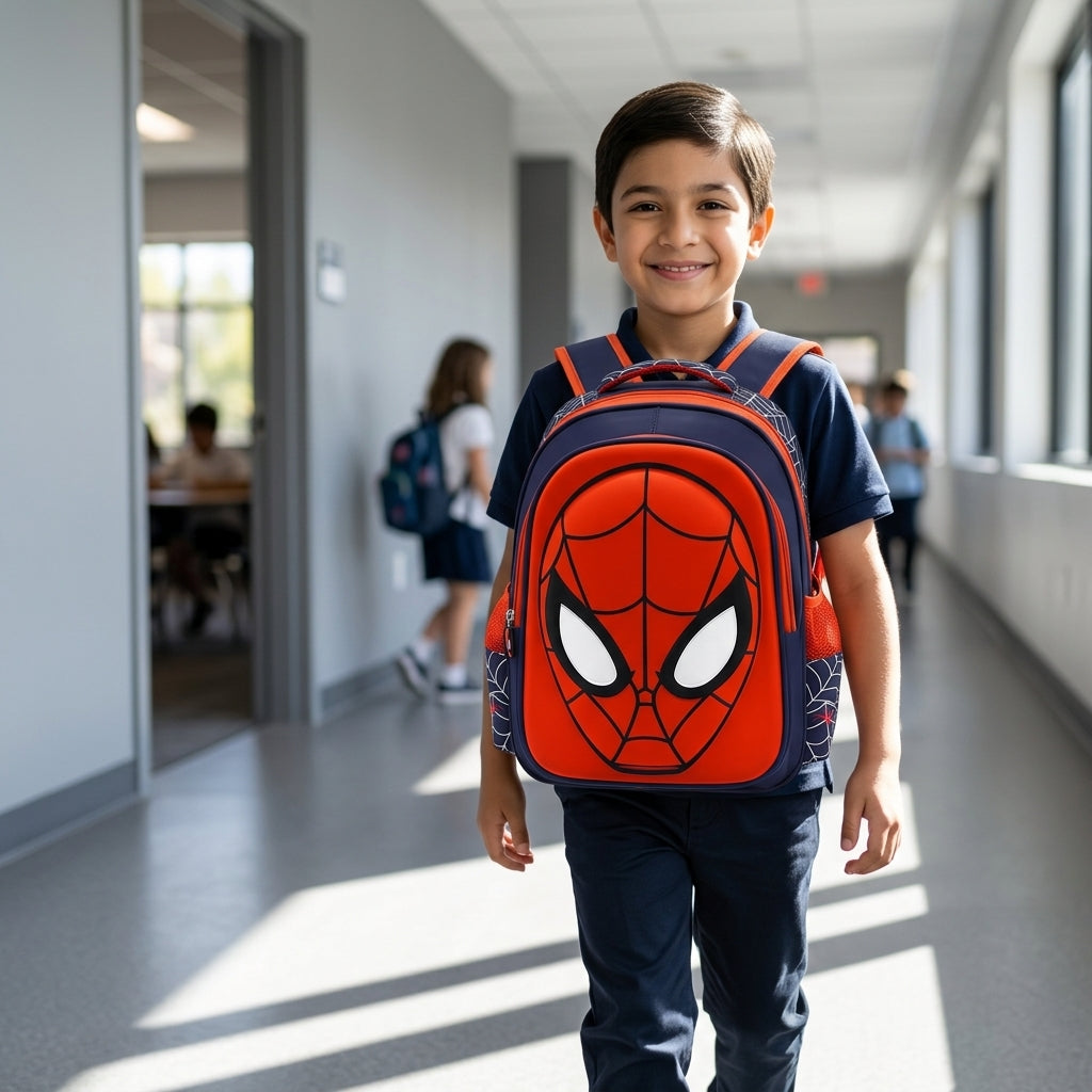 PALAY 3D Spiderman School Backpack for Kids Waterproof Large School Bag