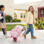 PALAY Heart Print Trolley School Backpack for Girls 7–12 Years