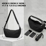 PALAY® Crossbody Bag for Woman Men Hobo Sling Crescent Bags Trendy Small Shoulder Bag Purse Dumpling Casual Handbag Adjustable Strap-Black