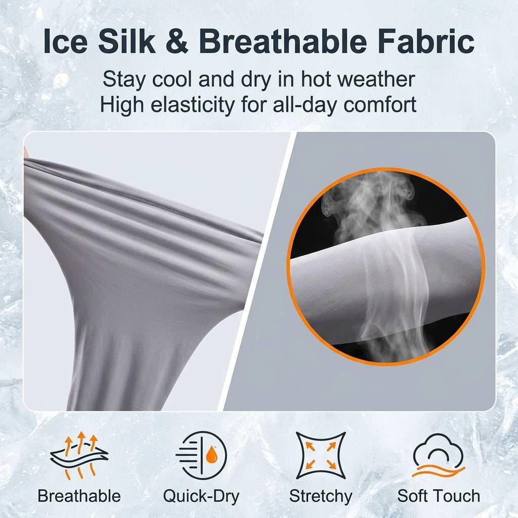 PALAY® Men Sun Protection Arm Sleeves 4 Pairs Ice Silk