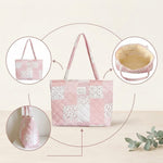 PALAY Quilted Floral Shoulder Tote Bag for Women
