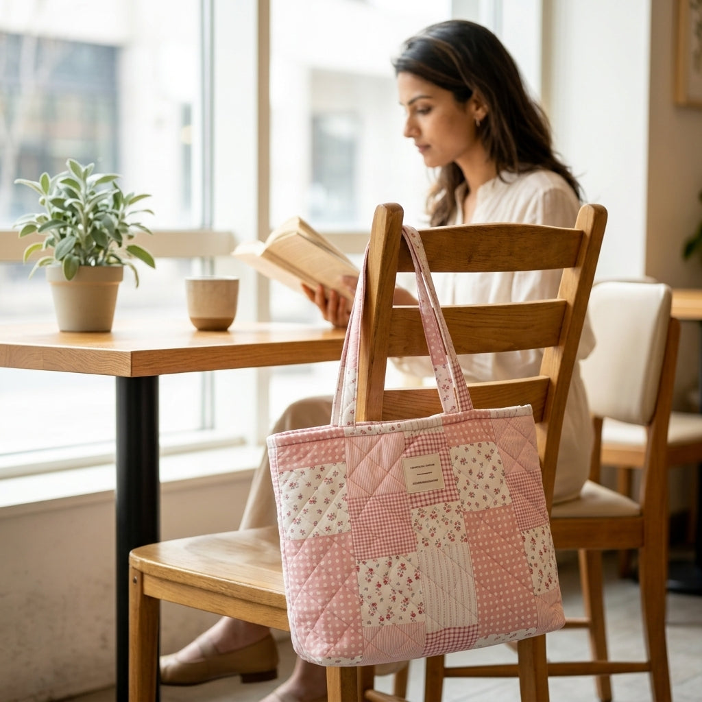 PALAY Quilted Floral Shoulder Tote Bag for Women