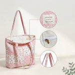 PALAY Quilted Floral Shoulder Tote Bag for Women