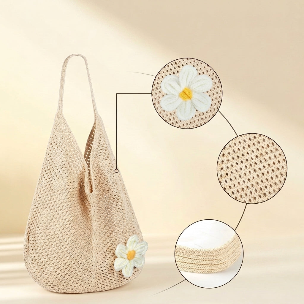PALAY Crochet Tote Bag for Women
