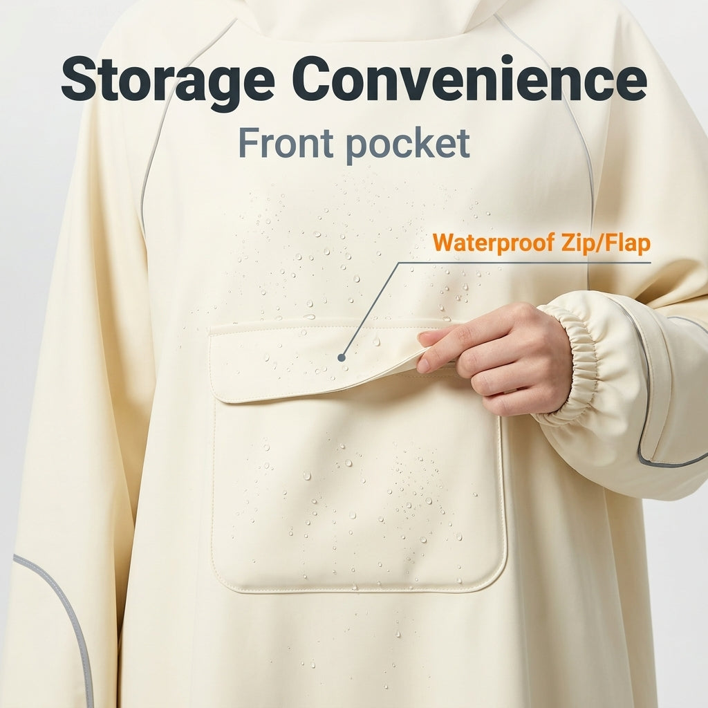 PALAY Motorcycle Raincoat with Hood for Women