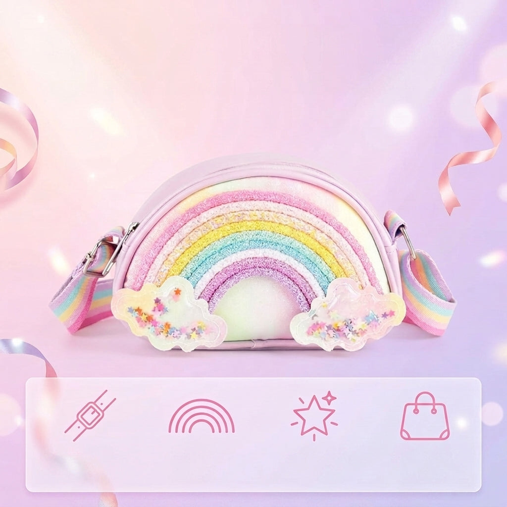 PALAY Rainbow Crossbody Purse for Little Girls
