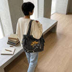 PALAY Denim Crossbody Tote Bag for Women