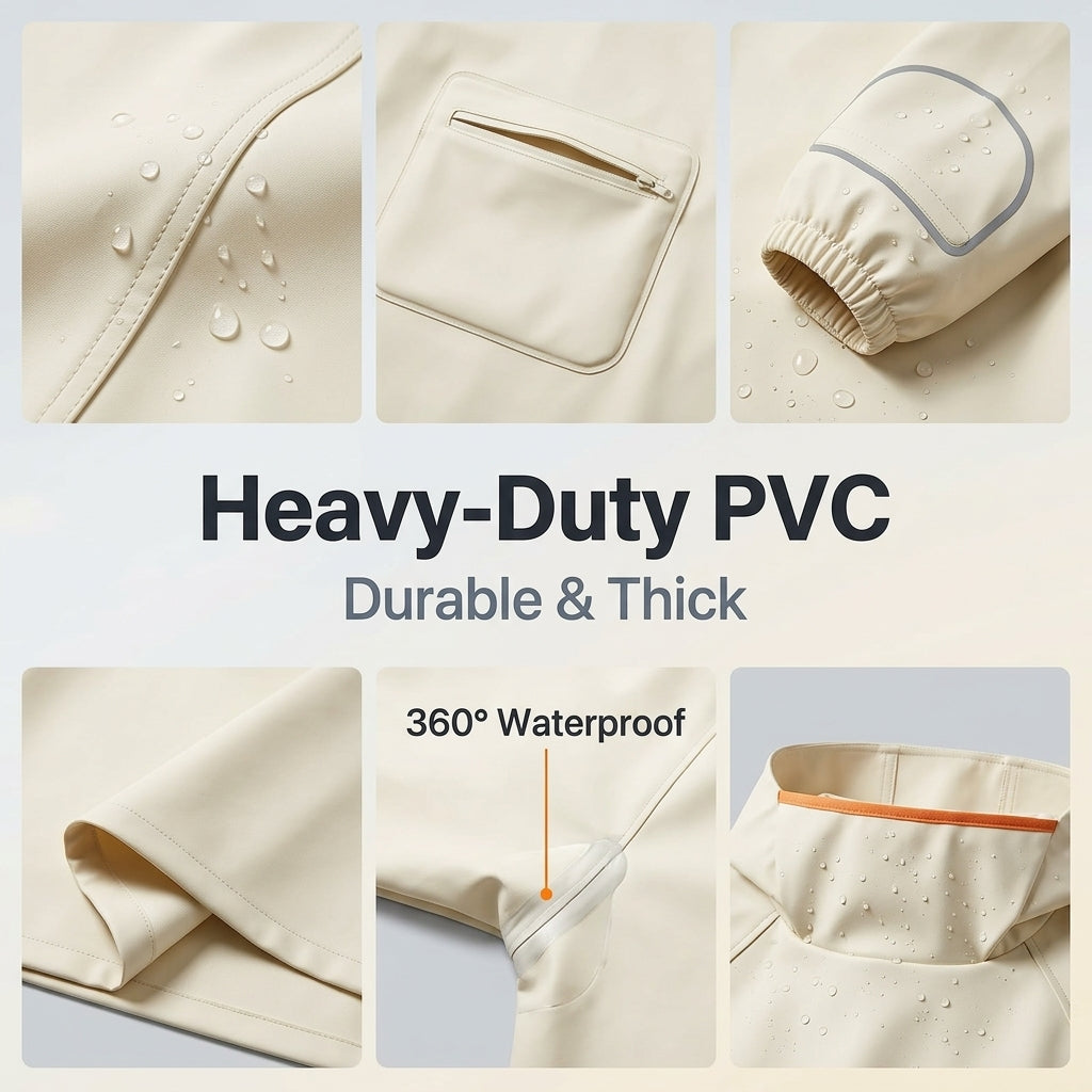 PALAY Motorcycle Raincoat with Hood for Women
