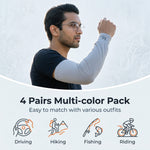 PALAY® Men Sun Protection Arm Sleeves 4 Pairs Ice Silk