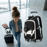 PALAY 30L Trolley School Backpack for Girls with 6 Wheels