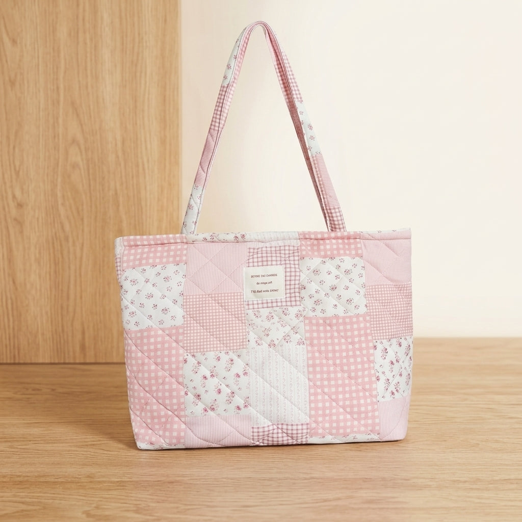 PALAY Quilted Floral Shoulder Tote Bag for Women