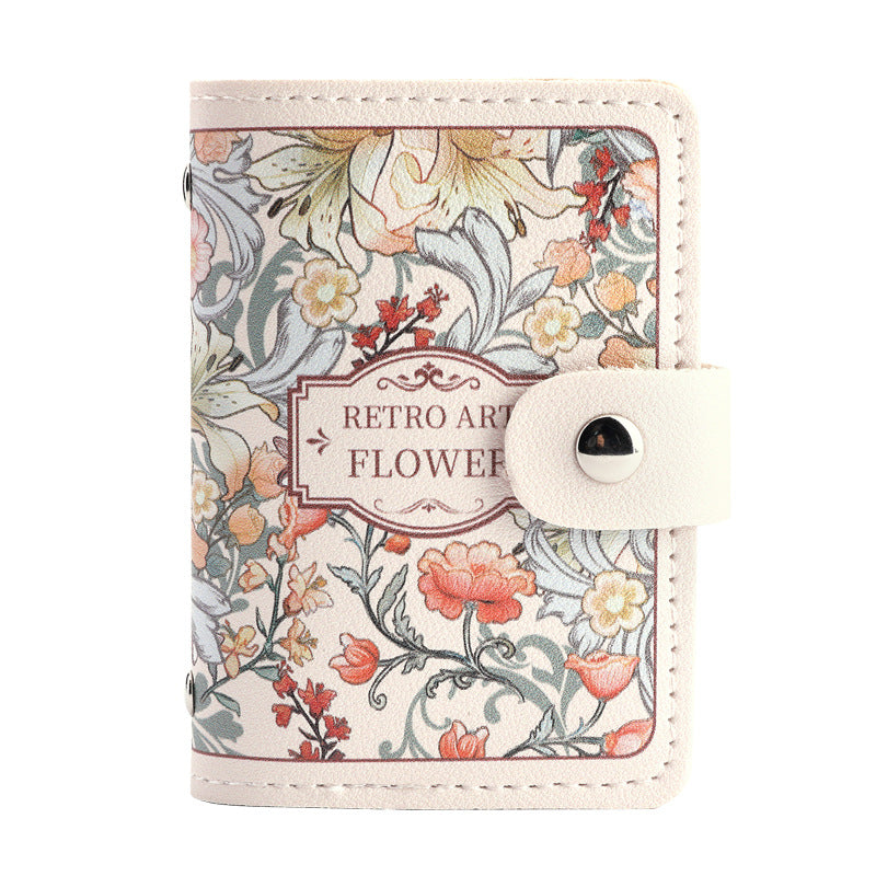 PALAY® PU Card Bag for Women Multi Credit Card Bag Holds Up 20 Cards Travel Card Organizer Transparent Card Pockets Fashion Floral Printed Card Bag Mother's Day Gift Birthday Gift for Women