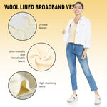 PALAY® Thermal Top for Women U-neck Thermal Vest Top for Women Winter Thermal Fleece Lined Wide Strap Vest Thick Tank Top Winter Basic Warm Vest, Beige