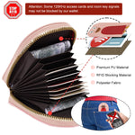 PALAY® Girls Card Bag Travel Card Holder with 10 Compartments Wallet Organizer Bag Zipper Pouch PU Cartoon Penguin Zipper Card Bag RFID Blocking Travel