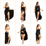 PALAY® Fashion Pareo Women Beach Cover Bikini Cover-up Wrap Cover Dress Thin Strap Beach Cover-up Backless Dress Sarong, L