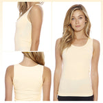 PALAY® Thermal Top for Women U-neck Thermal Vest Top for Women Winter Thermal Fleece Lined Wide Strap Vest Thick Tank Top Winter Basic Warm Vest, Beige