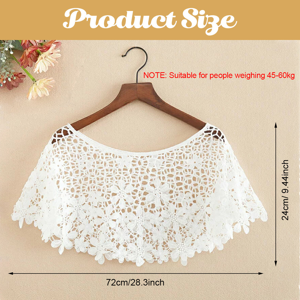 PALAY® Lace Shawl Poncho Cape for Women,