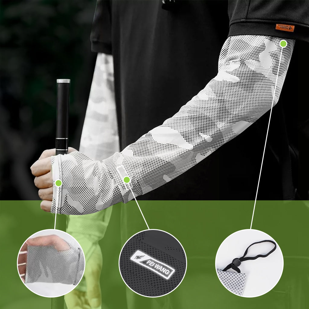PALAY® Arm Sleeves for Men Women Hand Gloves for Bike Riding Sun Protection UV Protection Hand Sleeves with Thumb Hole Nylon Ice Silk Breathable Arm Sleeve for Biking, Cycling, Golf, Outdoor Sports