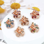 GUSTAVE® 6Pcs Rhinestone Flower Mini Hair Claw Clip & Hair Dressing Accessories for Teen ager Girls, Women