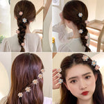 GUSTAVE® 6Pcs Rhinestone Flower Mini Hair Claw Clip & Hair Dressing Accessories for Teen ager Girls, Women