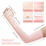 PALAY® Summer Arm Sleeves for Women UPF 50+ Sun Protection Breathable Nylon Ice Silk Quick Dry Stretchy Arm Sleeves Arm Sleeves with Thumb Loop, for Hiking, Riding, Driving, Golfing