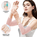 PALAY® Summer Arm Sleeves for Women UPF 50+ Sun Protection Breathable Nylon Ice Silk Quick Dry Stretchy Arm Sleeves Arm Sleeves with Thumb Loop, for Hiking, Riding, Driving, Golfing