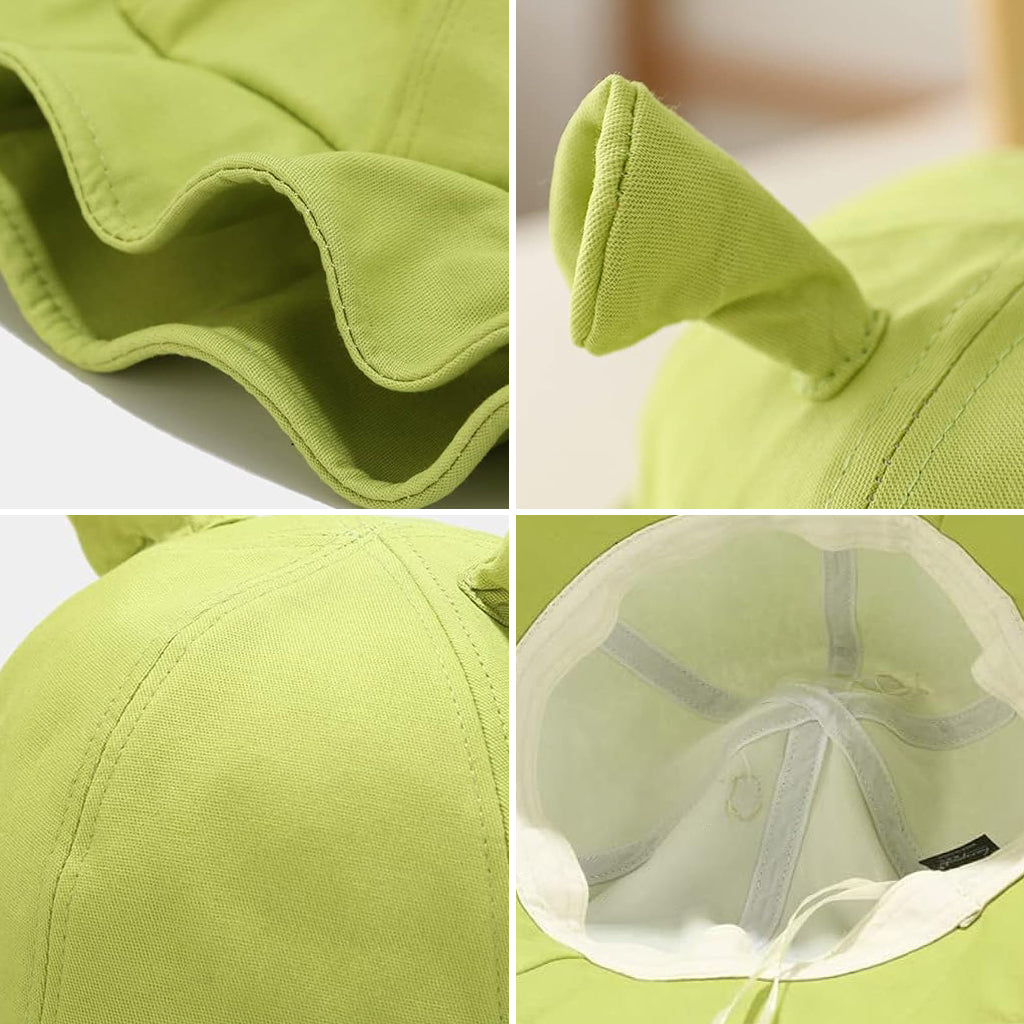 PALAY® Shrek Hat Fun Green Shrek Ear Sun Hat Bucket Hat Outdoor Fishman Hat Round Wide Brim Beach Sun Hat Gift for Fans Couple Hat for Men Women
