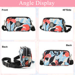 PALAY® Women Clutch Purse Small Crossbody Bag Triple Layer Utility Zipper Pouch Travel Purse Pouch Clutch Bag with Detachable Shoulder Strap Fashion Oxford Cloth Shoulder Phone Bag, 18x6x12cm