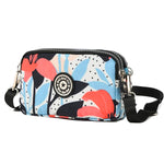 PALAY® Women Clutch Purse Small Crossbody Bag Triple Layer Utility Zipper Pouch Travel Purse Pouch Clutch Bag with Detachable Shoulder Strap Fashion Oxford Cloth Shoulder Phone Bag, 18x6x12cm
