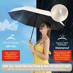 PALAY UV Umbrella for Sun and Rain with 8 Ribs Windproof Design and Gradient White Style