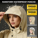 PALAY Waterproof Full-Length Hooded Raincoat for Women Long Rain Jacket