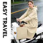 PALAY Waterproof Full-Length Hooded Raincoat for Women Long Rain Jacket