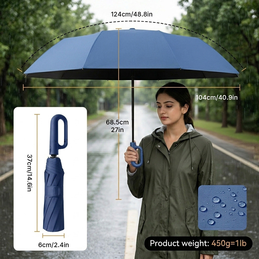 PALAY Auto Open Windproof Folding Umbrella for Rain